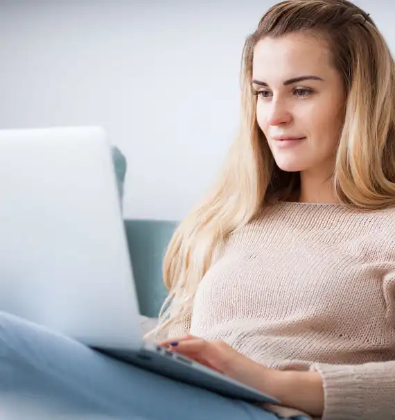 woman on computer